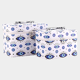 2PCS - Evil Eye Printed Makeup Box Bags