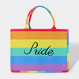 PRIDE Message Rainbow Printed Tote Bag