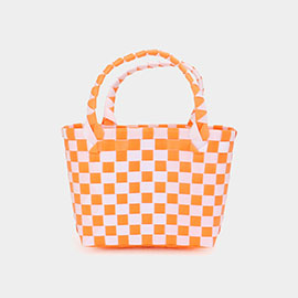Basket Weave Mini Micro Tote Bag