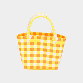 Basket Weave Mini Micro Tote Bag