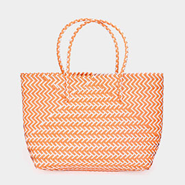 Basket Woven Tote Bag / Beach Bag