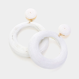 Thread Wrapped Open O Ring Dangle Earrings
