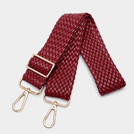 Faux Leather Braided Bag Strap