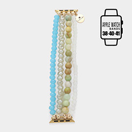 Faceted Beads Natural Stone Beaded Multi Layered Apple Watch Band