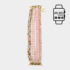 Faceted Beads Natural Stone Beaded Multi Layered Apple Watch Band