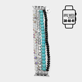 Faceted Beads Natural Stone Beaded Multi Layered Apple Watch Band