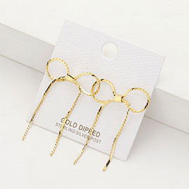Gold Dipped Metal Bow Earrings