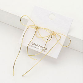 Gold Dipped Metal Wire Bow Earrings