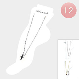 12PCS - Stainless Steel Cross Charm Anklets