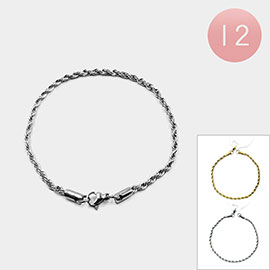 12PCS - Stainless Steel Chain Bracelets