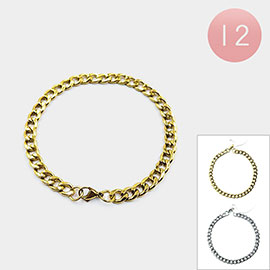 12PCS - Stainless Steel Chain Bracelets