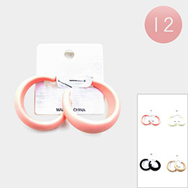 12PAIRS - Matte Hoop Earrings