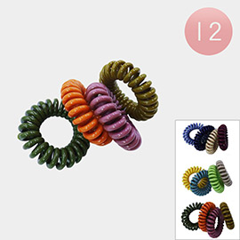 12 SET OF 4 - Stretch Coil Hair Band Set