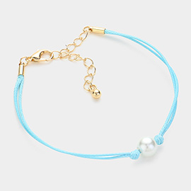 Pearl Pointed Wax Rope Bracelet