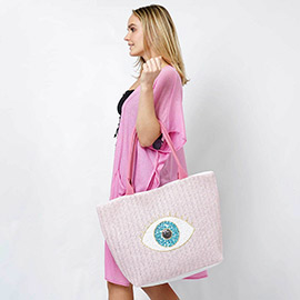 Evil Eye Sequins Tote Bag