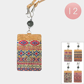 12PCS - Aztec Cork ID Holders