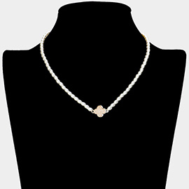 Pearl Quatrefoil Pendant Necklace