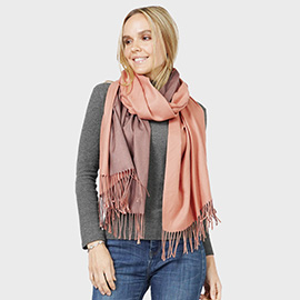 Reversible Solid Shawl Oblong Scarf