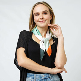Abstract Satin Pleated Square Scarf