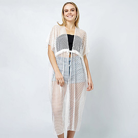 Mesh Vest Poncho with Draw String