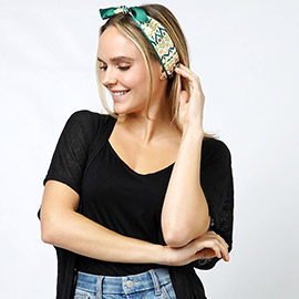 Ethnic Print Satin Head Scarf