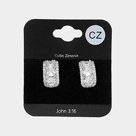 CZ Stone Paved Stud Earrings