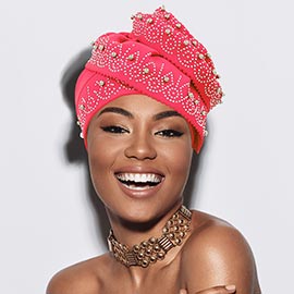 Bling Studded Accented Turban Hat