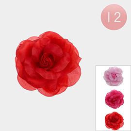 12PCS - Fabric Petal Rose Hair Claw Clips