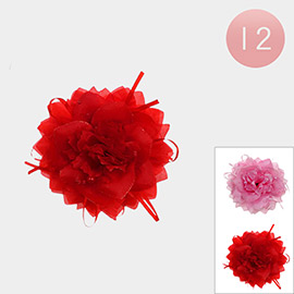 12PCS - Fabric Petal Flower Hair Claw Pins