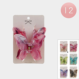 12PCS - Acetate Butterfly Hair Claw Pins