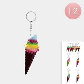 12PCS - Ice Cream Cone Keychains