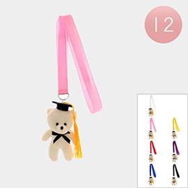 12PCS - Graduation Teddy Bear Plush Doll Neck Strap