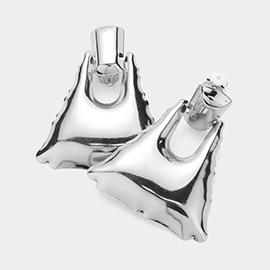 Abstract Metal Clip On Earrings