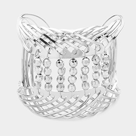Metal Ball Pointed Wire Cuff Bracelet