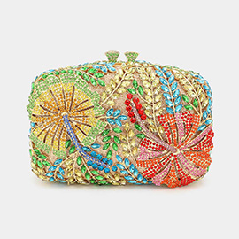 Crystal Rhinestone Floral Clutch / Tote / Shoulder Bag