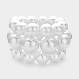3PCS - Pearl Beaded Multi Layered Stretch Bracelets