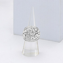 Round Stone Embellished Stretch Ring