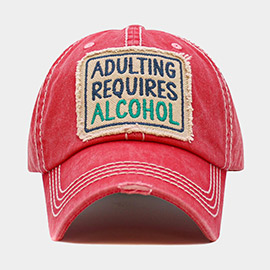 ADULTING REQUIRED ALCOHOL Message Vintage Baseball Cap