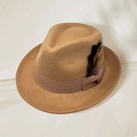 Feather Bow Pointed Band Pork Pie Hat