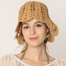 Open Weave Straw Bucket Hat