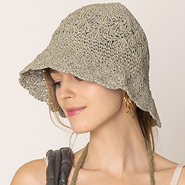 Crochet Straw Bucket Hat