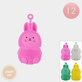 12PCS - Light Up Bunny Squeeze Toy Balls