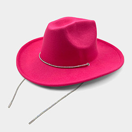 Bling Strap Band Pointed Cowboy Fedora Hat