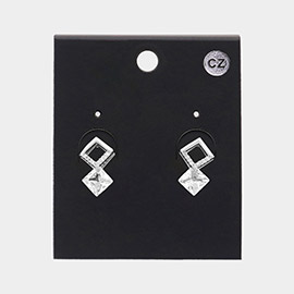 CZ Stone Abstract Earrings