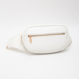 Faux Braided Leather Mini Sling Bag