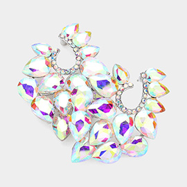 Teardrop Stone Cluster Embellished Evening Earrings