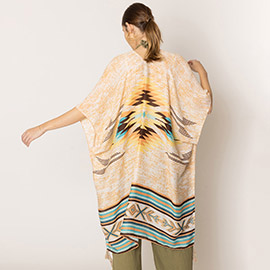 Aztec Print Kimono Poncho