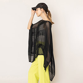 Lurex Mesh Poncho