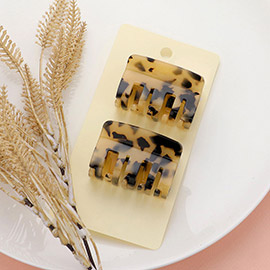 2PCS - Celluloid Acetate Small Rectangle Hair Claw Clips