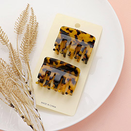 2PCS - Celluloid Acetate Small Rectangle Hair Claw Clips